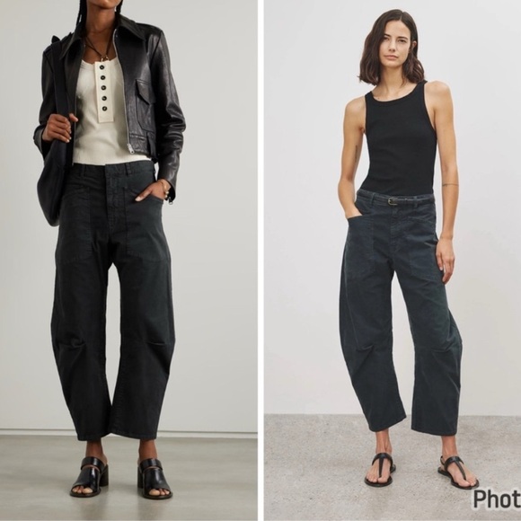 Nili Lotan Pants - Nili Lotan Shon Pant Barrel Bow Leg Size 4 Slouchy In Carbon Black